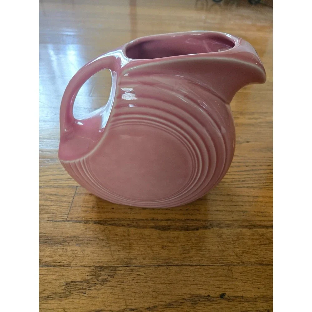 Retired FiestaWare Fiesta Vintage Large Disc Pitcher Pink Rose - 64 Oz